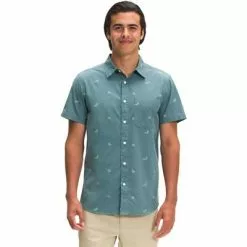 The North Face Baytrail Jacquard Short Sleeve Shirt Men's -Hot Sale Clothing Store 101395 GBLN BLU TROUT JCQRD m