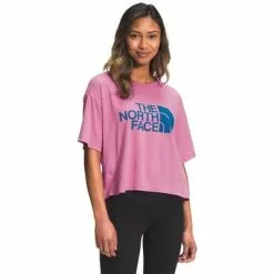 The North Face Half Dome Cropped Short Sleeve Tee Women's -Hot Sale Clothing Store 103576 SUNSET MAUVE m