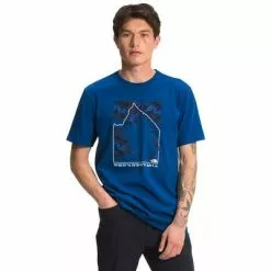 The North Face DNA Proud Graphic Short Sleeve T-Shirt Men's -Hot Sale Clothing Store 103624 LIMOGES BLUE m