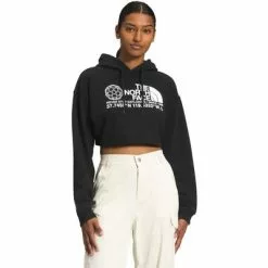 The North Face Coordinates Crop Drop Pullover Hoodie Women's -Hot Sale Clothing Store 103708 TNF BLACK m