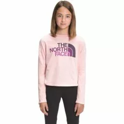 The North Face Long Sleeve Graphic Tee Girls' -Hot Sale Clothing Store 103854 PEACH PINK m