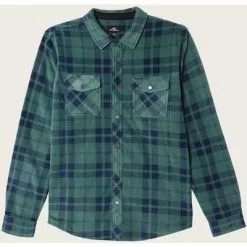 ONeill O'Neill Glacier Plaid Superfleece Flannel Men's -Hot Sale Clothing Store 104058 PINE m
