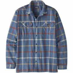 Patagonia Long-Sleeved Organic Cotton Midweight Fjord Flannel Shirt Men's -Hot Sale Clothing Store 104467 BRISKDOLOMITE BLUE m