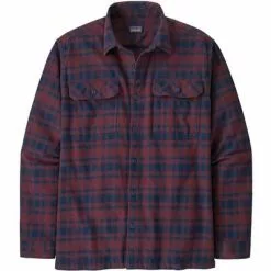 Patagonia Long-Sleeved Organic Cotton Midweight Fjord Flannel Shirt Men's -Hot Sale Clothing Store 104467 CNNCTD LNSSQ RED m
