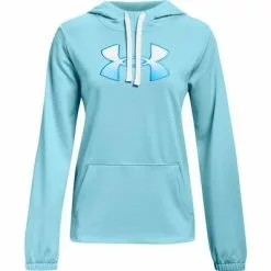 Under Armour Armour Fleece Big Logo Flock Hoodie Women's 5 Under Armour Armour Fleece Big Logo Flock Hoodie Women's -Hot Sale Clothing Store 104911 SKY BLUEWHITE m