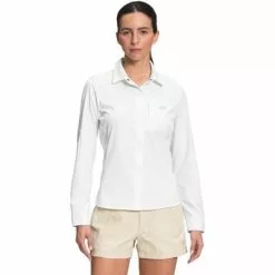 The North Face First Trail UPF Long Sleeve Button Up Shirt Women's 5 The North Face First Trail UPF Long Sleeve Button Up Shirt Women's -Hot Sale Clothing Store 105467 TNF WHITE m