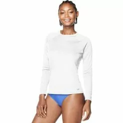 Speedo Long-Sleeve Swim Tee Women's -Hot Sale Clothing Store 106065 WHITE m