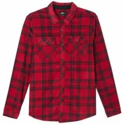 ONeill O'Neill Glacier Plaid Button Up Shirt Men's -Hot Sale Clothing Store 108165 RED m