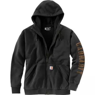 Carhartt Rain Defender Loose Fit Fleece-Lined Logo Graphic Full Zip Hoodie Men's 1 Carhartt Rain Defender Loose Fit Fleece-Lined Logo Graphic Full Zip Hoodie Men's