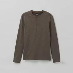 Prana Ronnie Henley II Men's -Hot Sale Clothing Store 108510 OAK BARREL HEATHER m