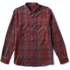Roark Revival Nordsman Light Long Sleeve Flannel Men's -Hot Sale Clothing Store 109157 MAROON m