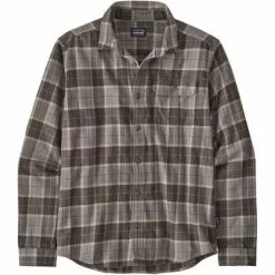 Patagonia Long Sleeve Cotton In Conversion Lightweight Fjord Flannel Shirt Men's -Hot Sale Clothing Store 109307 BEACH PLDFORGE GREY m