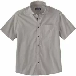 Patagonia Daily Short Sleeve Button Up Shirt Men's -Hot Sale Clothing Store 109740 CHAMBRAYSALT GREY m