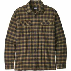 Patagonia Fjord Long Sleeve Flannel Shirt Men's -Hot Sale Clothing Store 16895 CASTROVILLE INK BLK m