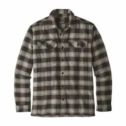 Patagonia Fjord Long Sleeve Flannel Shirt Men's -Hot Sale Clothing Store 16895 MGRTN PLAID SMBLACK m