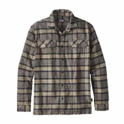 Patagonia Fjord Long Sleeve Flannel Shirt Men's -Hot Sale Clothing Store 16895 PLAID FORGE GREY m
