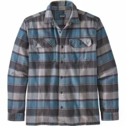 Patagonia Fjord Long Sleeve Flannel Shirt Men's -Hot Sale Clothing Store 16895 PLOTSPIGEON BLUE m