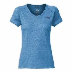 The North Face Short Sleeve Reaxion Amp V-Neck Tee Women`s -Hot Sale Clothing Store 2844 BMBRBLUHTHRPTRTBLU m