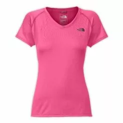 The North Face Short Sleeve Reaxion Amp V-Neck Tee Women`s -Hot Sale Clothing Store 2844 SWEETVIOLETTNFBLK m