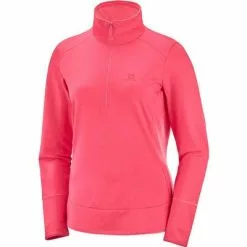 Salomon Discovery Half Zip Fleece Women's -Hot Sale Clothing Store 28772 CALYPSO CORAL m