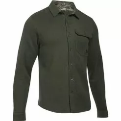 Under Armour Buckshot Fleece Button Up Shirt Men's -Hot Sale Clothing Store 33779 RFLE GRNARTLLRY GRN m