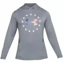 Under Armour Freedom Tech Terry Pullover Hoodie Men's -Hot Sale Clothing Store 36587 STEELWHITE m
