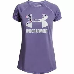 Under Armour Big Logo Short Sleeve T-Shirt Girls' -Hot Sale Clothing Store 38162 PRPL LXPRPL ACEWHT m