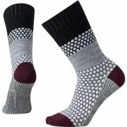 Smartwool Everyday Popcorn Cable Full Cushion Crew Socks Women's -Hot Sale Clothing Store 46432 BLACKMULTI m