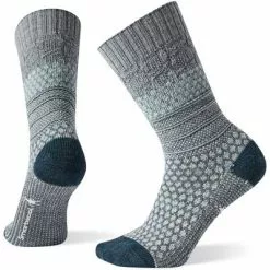 Smartwool Everyday Popcorn Cable Full Cushion Crew Socks Women's -Hot Sale Clothing Store 46432 LUNAR GRAY m