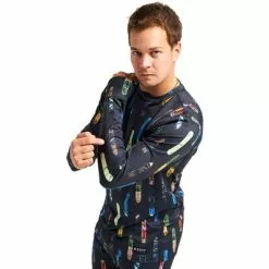 Burton Midweight Base Layer Crewneck Men's -Hot Sale Clothing Store 7400 HISTORY OF SB BLACK m