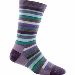Darn Tough Vermont Sassy Stripe Light Socks Women's -Hot Sale Clothing Store 7462 PLUM m