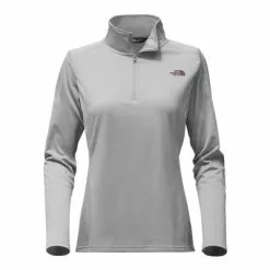 The North Face Tech Glacier 1/4 Zip Fleece Women's -Hot Sale Clothing Store 8219 METALLIC SILVER m