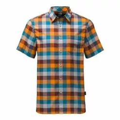 The North Face Short Sleeve Road Trip Shirt Men's -Hot Sale Clothing Store 8263 SEQUOIA RED PLAID m