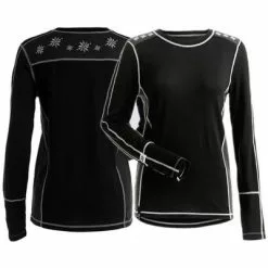 NILS Presley Long Sleeve Crew Women's -Hot Sale Clothing Store 84687 BLACKCHARCOAL m
