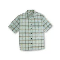 Purnell Light Green Madras Plaid SS Shirt Men's