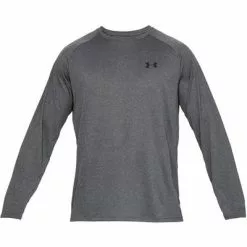 Under Armour UA Tech Long Sleeve Shirt Men's -Hot Sale Clothing Store 90082 CARBON HEATHERBLACK m