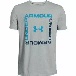 Under Armour Box Logo Short Sleeve T-Shirt Boys' -Hot Sale Clothing Store 90090 MOD GR LT HETHER BL m