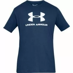 Under Armour Sportstyle Logo Short Sleeve T-Shirt Men's -Hot Sale Clothing Store 90094 PETROL BLUEWHITE m