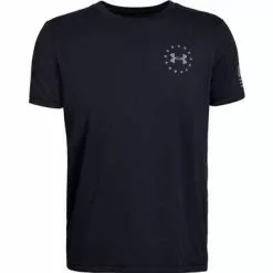 Under Armour Freedom Flag Crew T-Shirt Boys' -Hot Sale Clothing Store 90101 BLACKSTEEL m
