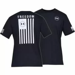Under Armour Freedom Flag Crew T-Shirt Men's -Hot Sale Clothing Store 90103 BLACKWHITE m
