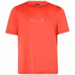 Oakley Ellipse Logo Short Sleeve Rashguard Men's -Hot Sale Clothing Store 90214 FIRE RED m