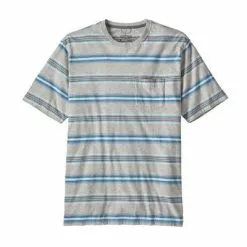 Patagonia Squeaky Clean Pocket Tee Men's -Hot Sale Clothing Store 90458 TARKINE STRP TLRDGRY m