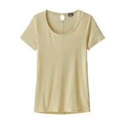 Patagonia Mount Airy Scoop Tee Women's -Hot Sale Clothing Store 90460 RUTABAGA WHITE m