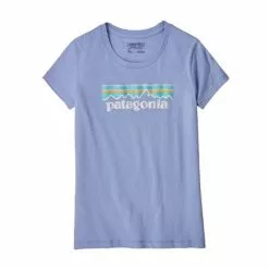 Patagonia Pastel P-6 Logo Organic T-Shirt Girls' -Hot Sale Clothing Store 90489 LIGHT VIOLET BLUE m