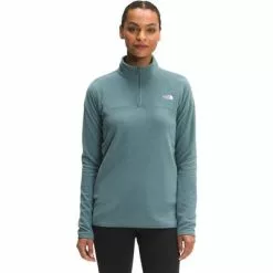 The North Face TKA Glacier Quarter Zip Fleece Top Women's -Hot Sale Clothing Store 91455 GOBLIN BLUE m