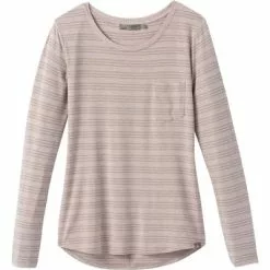 Prana Foundation Long Sleeve Crew Neck Top Women's 8 Prana Foundation Long Sleeve Crew Neck Top Women's -Hot Sale Clothing Store 91660 SPARROW HEATHER STRP m