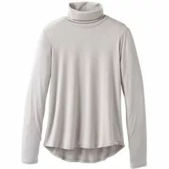 Prana Foundation Turtleneck Women's -Hot Sale Clothing Store 91664 LIGHT GREY HEATHER m