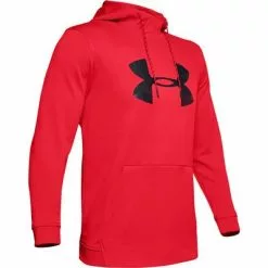 Under Armour Armour Fleece Pullover Big Logo Graphic Hoodie Men's -Hot Sale Clothing Store 91785 REDBLACK m