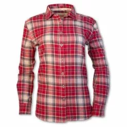 Purnell Plaid Flannel Button-Up Shirt Women's -Hot Sale Clothing Store 92963 RED m