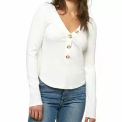 Oneill Riell Ribbed Long Sleeve Knit Top Women's -Hot Sale Clothing Store 92989 NAKED m
